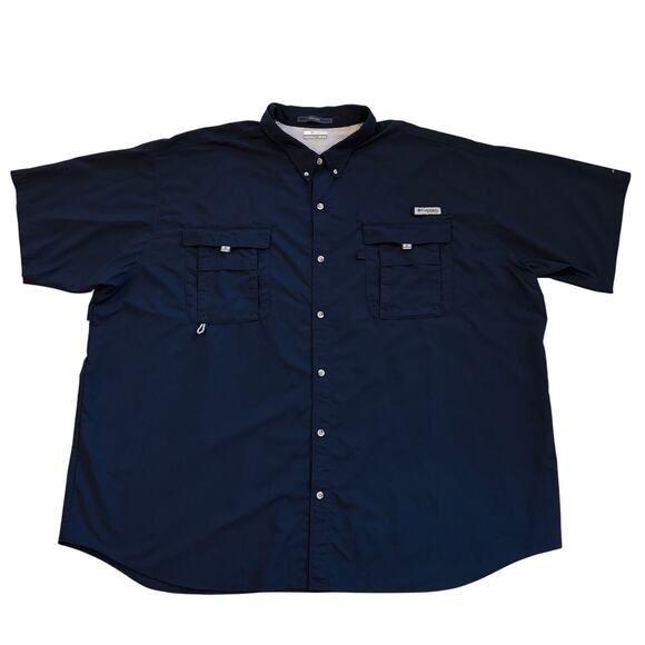Columbia PFG Bahama Shirt Mens 5XT Blue Button Up Short Sleeve Vented Omni Shade - Picture 1 of 8